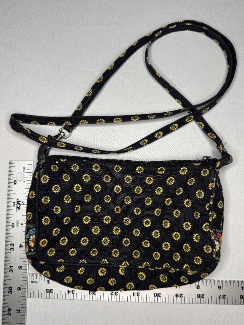 Vintage Vera Bradley Black Sunflower Small Crossbody